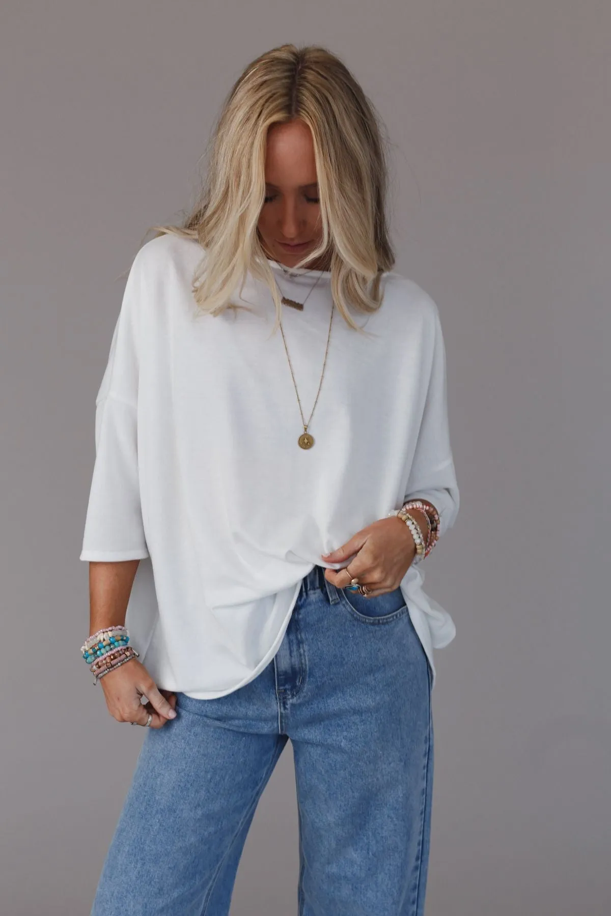 Cozy Cool Oversized Tee - Ivory