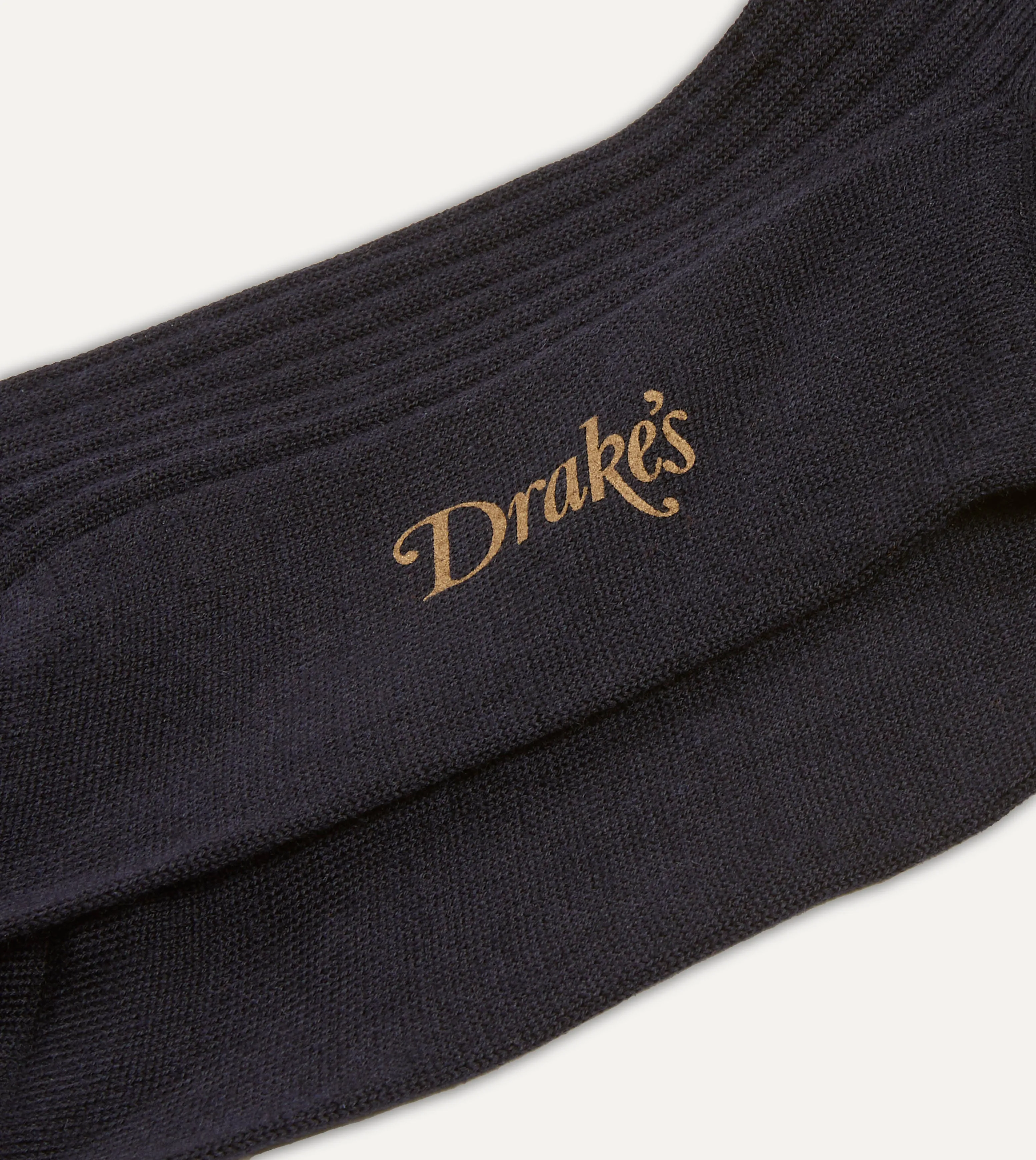 Dark Navy Wool Over-the-Calf Socks