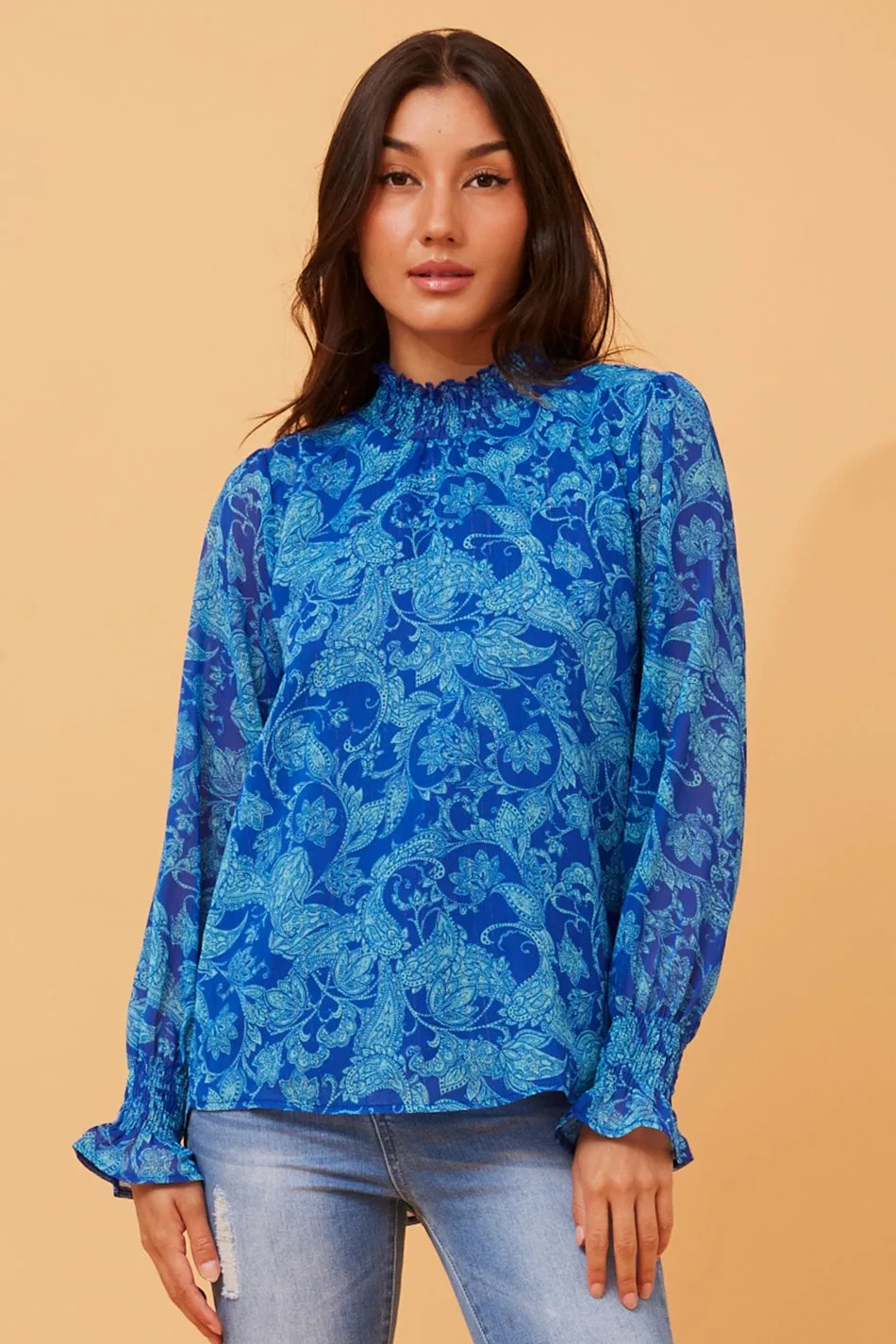 DIANA PAISLEY PRINT TOP