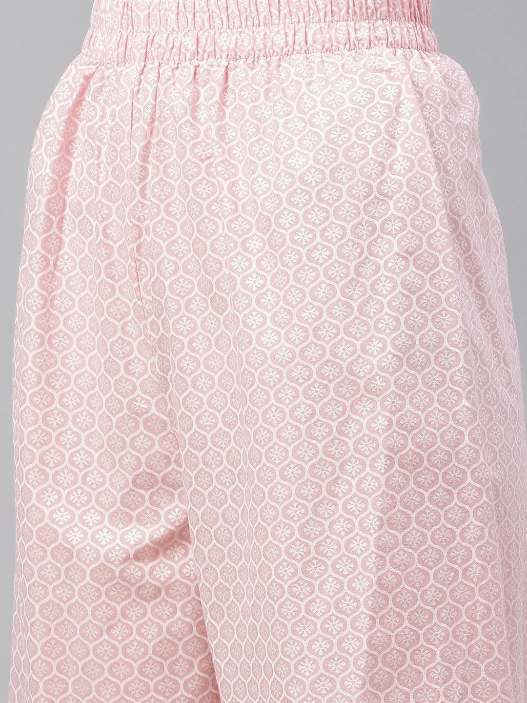 Divena Baby Pink Cotton Kurta Palazzo  Set