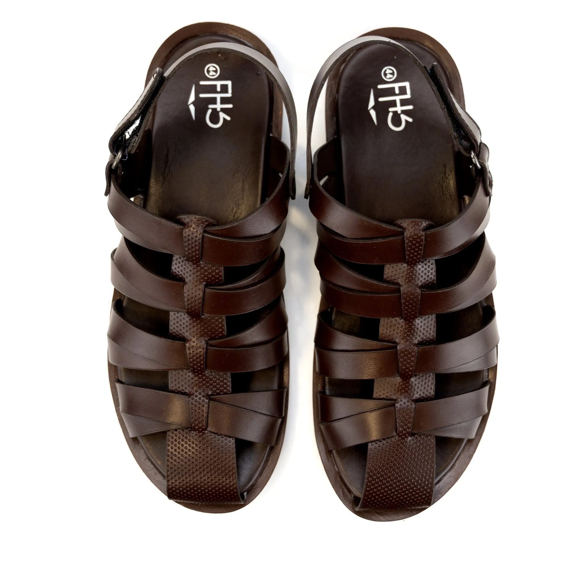 Dot Embossed Sandals-Brown