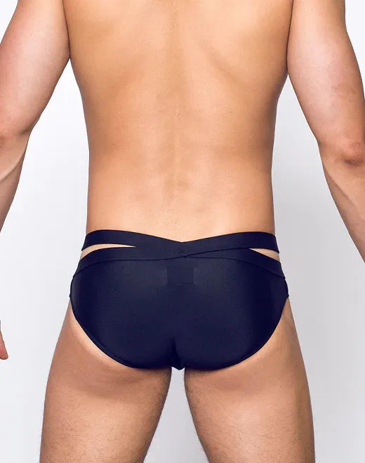 Double Strap Swim Brief (Black)