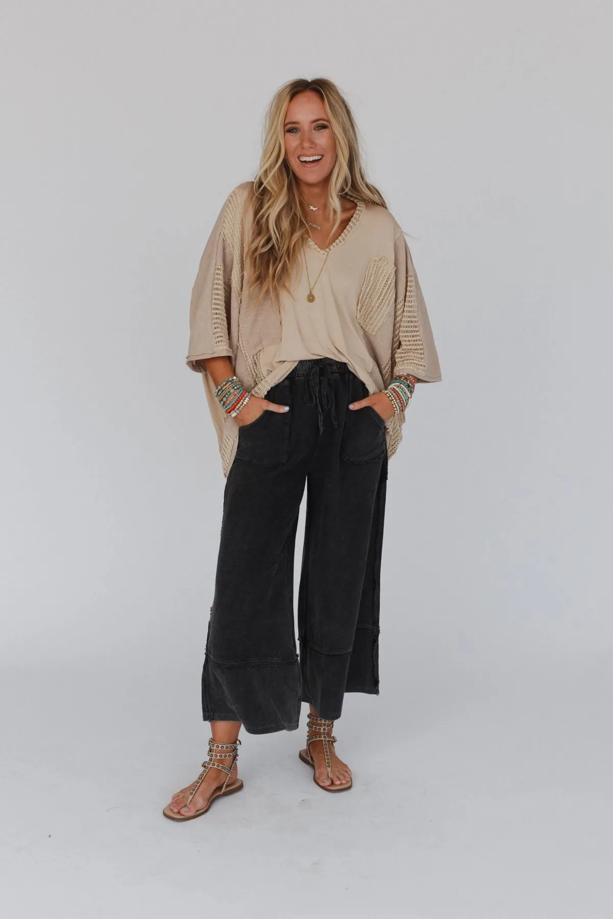 Easy Going Wide Leg Palazzo Pant - Black