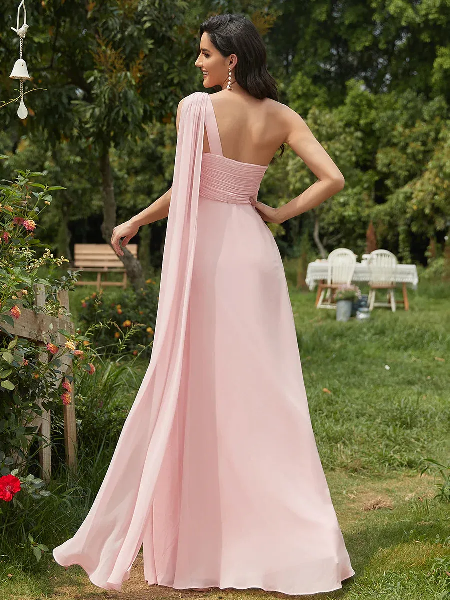 Elegant Pleated A-Line Floor Length Sleeveless Plus Size Evening Dress