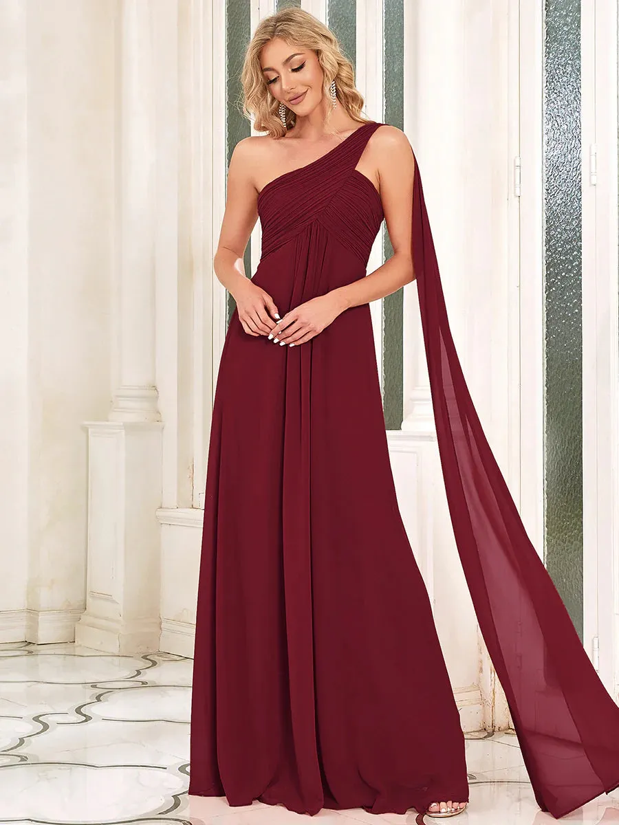 Elegant Pleated A-Line Floor Length Sleeveless Plus Size Evening Dress