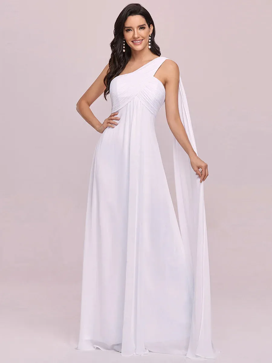 Elegant Pleated A-Line Floor Length Sleeveless Plus Size Evening Dress