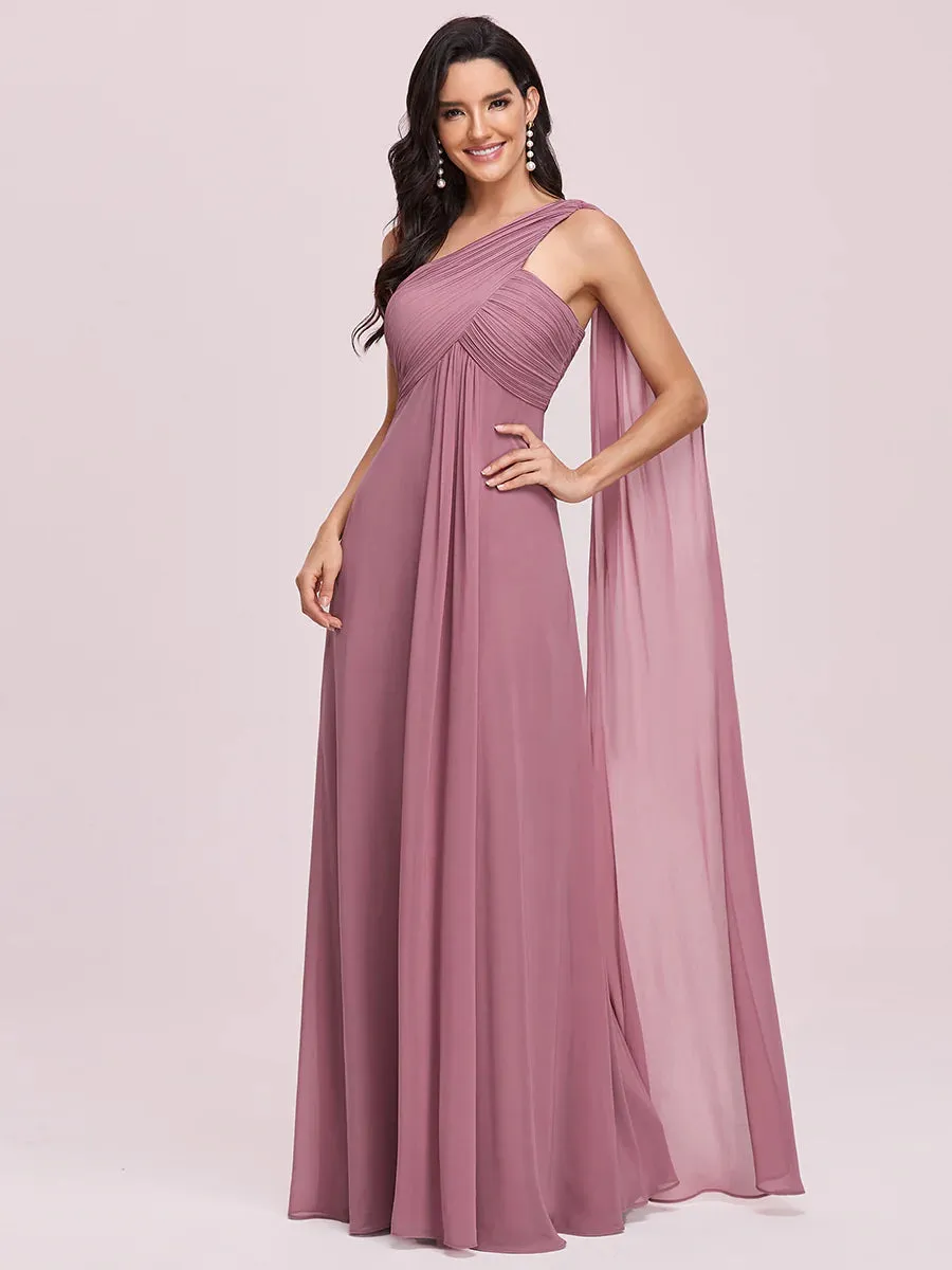 Elegant Pleated A-Line Floor Length Sleeveless Plus Size Evening Dress