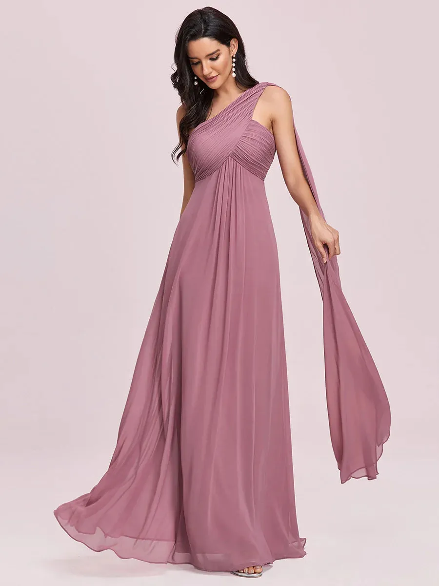 Elegant Pleated A-Line Floor Length Sleeveless Plus Size Evening Dress