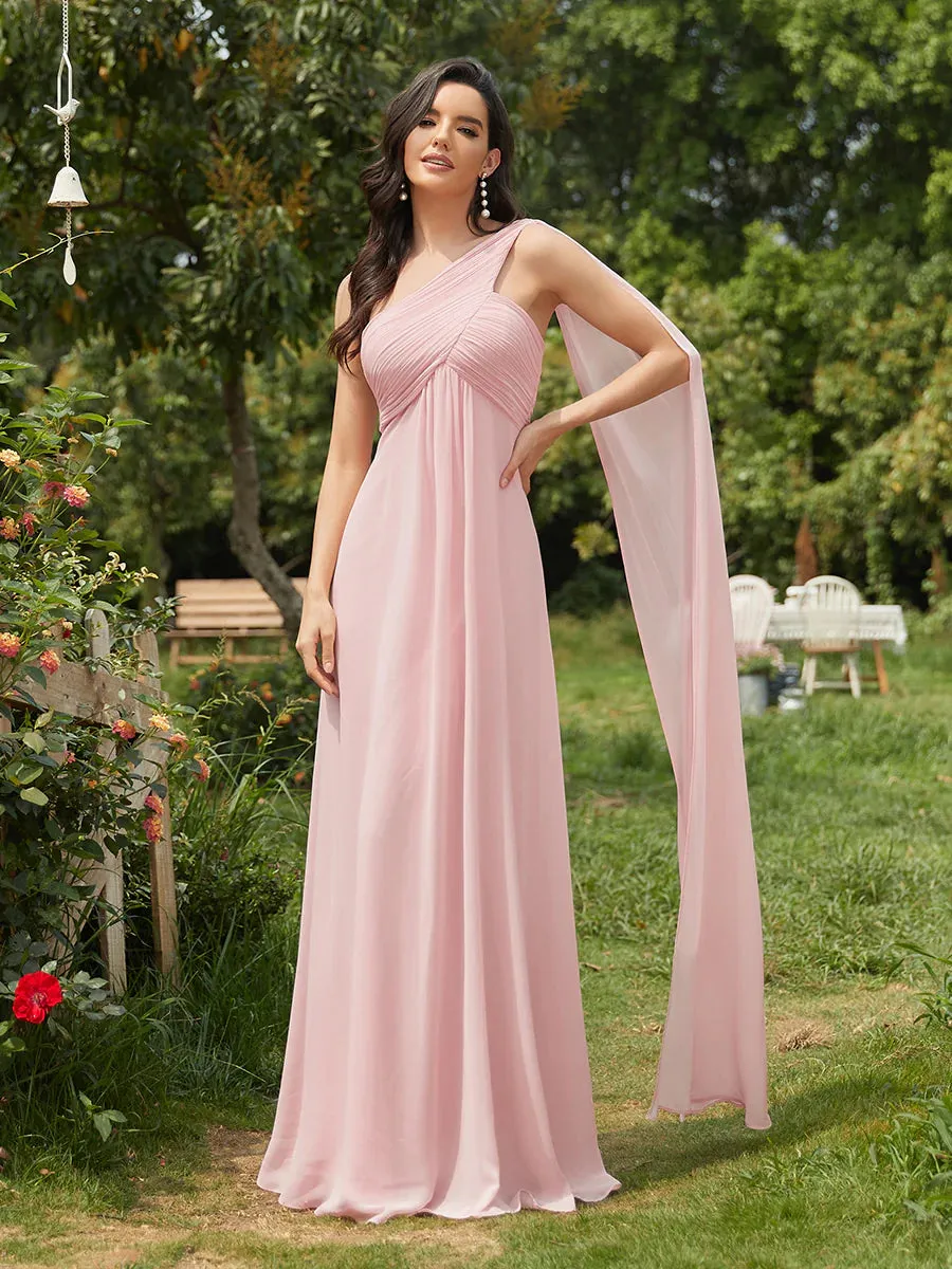 Elegant Pleated A-Line Floor Length Sleeveless Plus Size Evening Dress