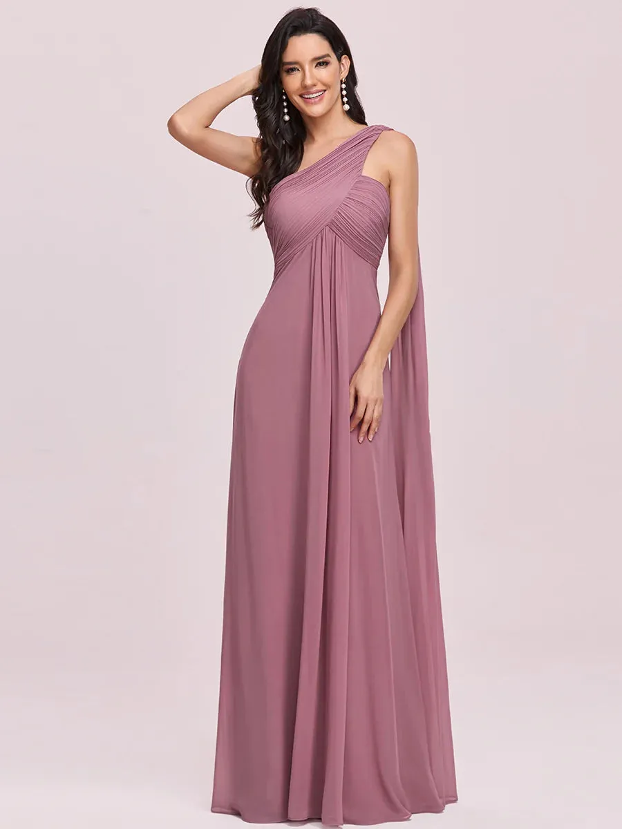 Elegant Pleated A-Line Floor Length Sleeveless Plus Size Evening Dress