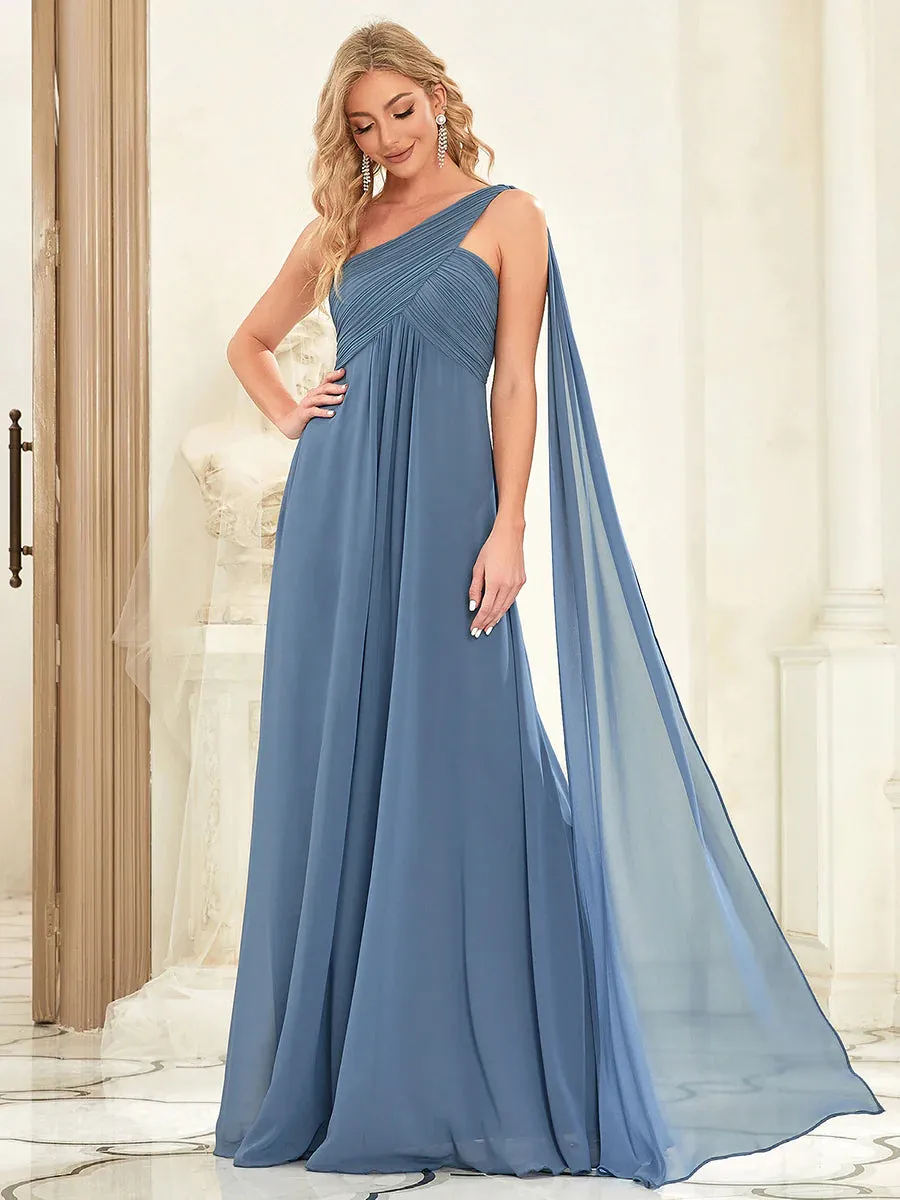 Elegant Pleated A-Line Floor Length Sleeveless Plus Size Evening Dress