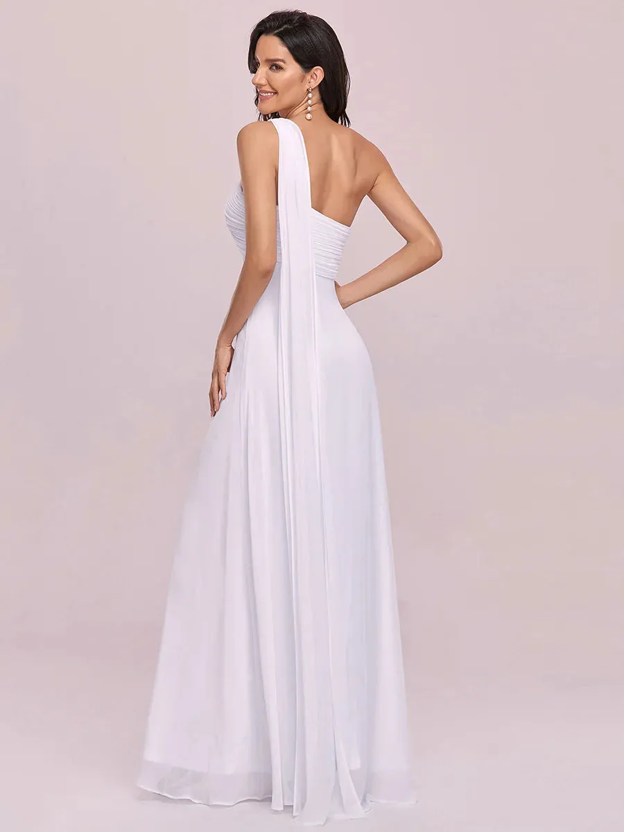 Elegant Pleated A-Line Floor Length Sleeveless Plus Size Evening Dress