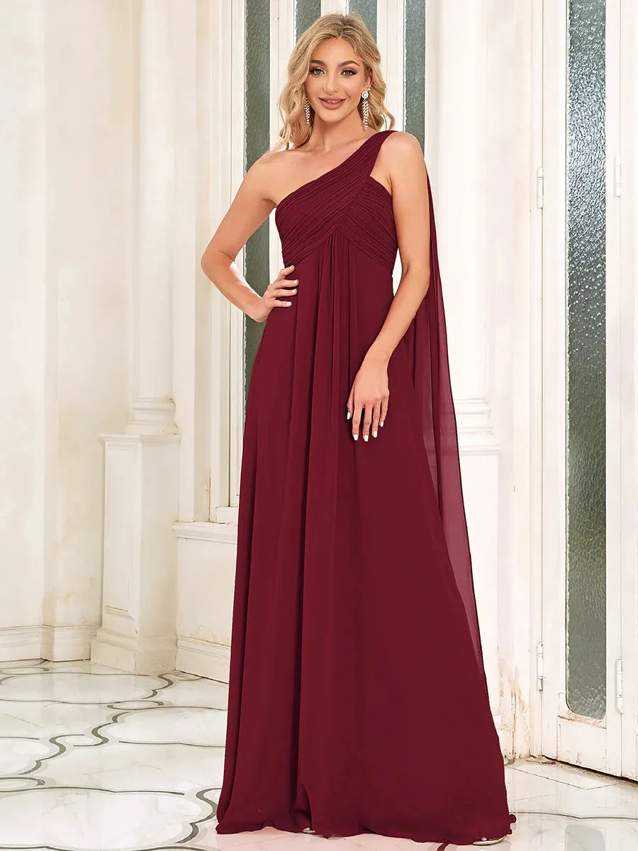 Elegant Pleated A-Line Floor Length Sleeveless Plus Size Evening Dress