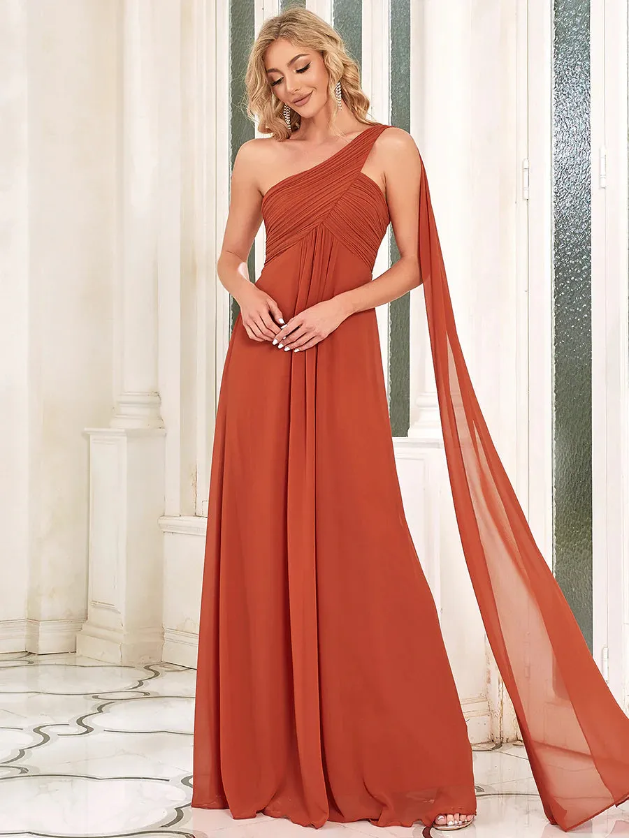 Elegant Pleated A-Line Floor Length Sleeveless Plus Size Evening Dress