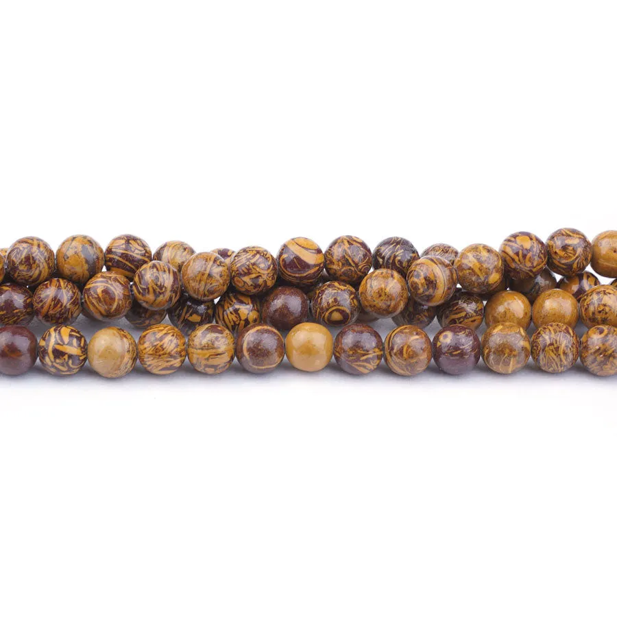 Elephant Skin Jasper Natural 6mm Round A Grade - 15-16 Inch