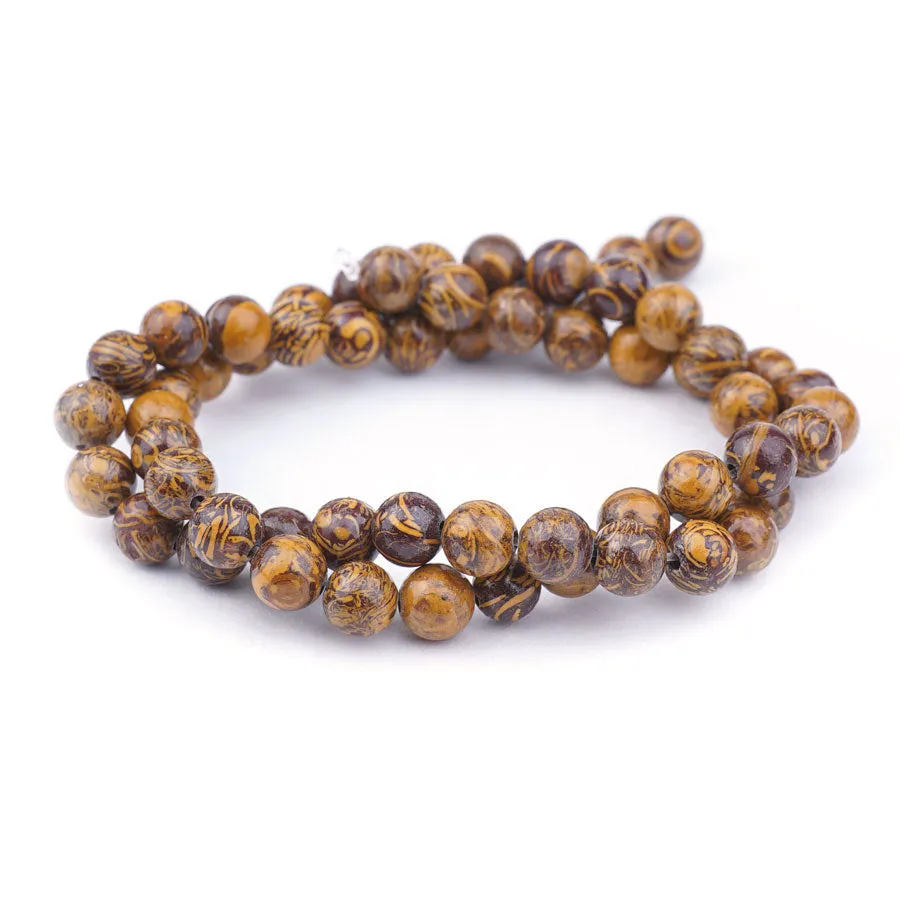 Elephant Skin Jasper Natural 6mm Round A Grade - 15-16 Inch