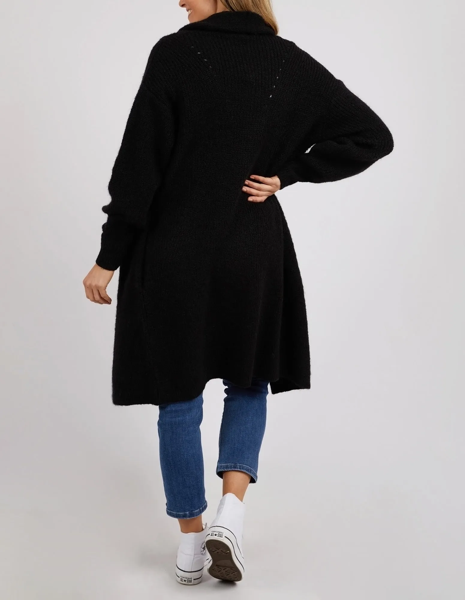 Elm Sylvie Longline Cardi - Black