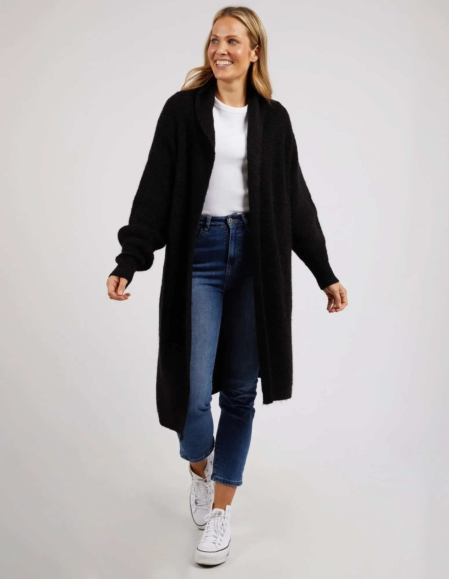 Elm Sylvie Longline Cardi - Black