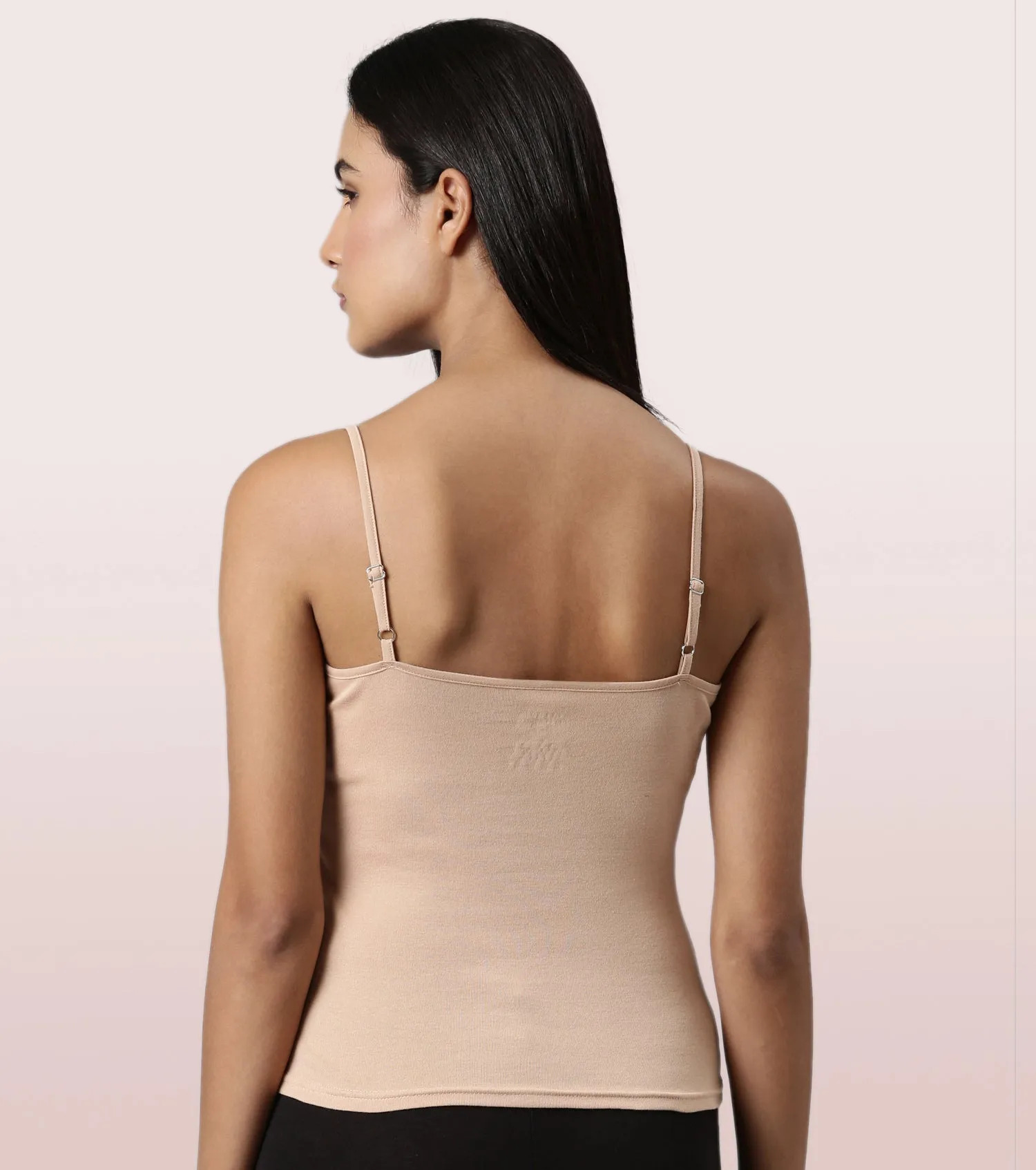 Enamor E016  Flat Back Slim Fit Rib Camisole With Regular Length Regular Length