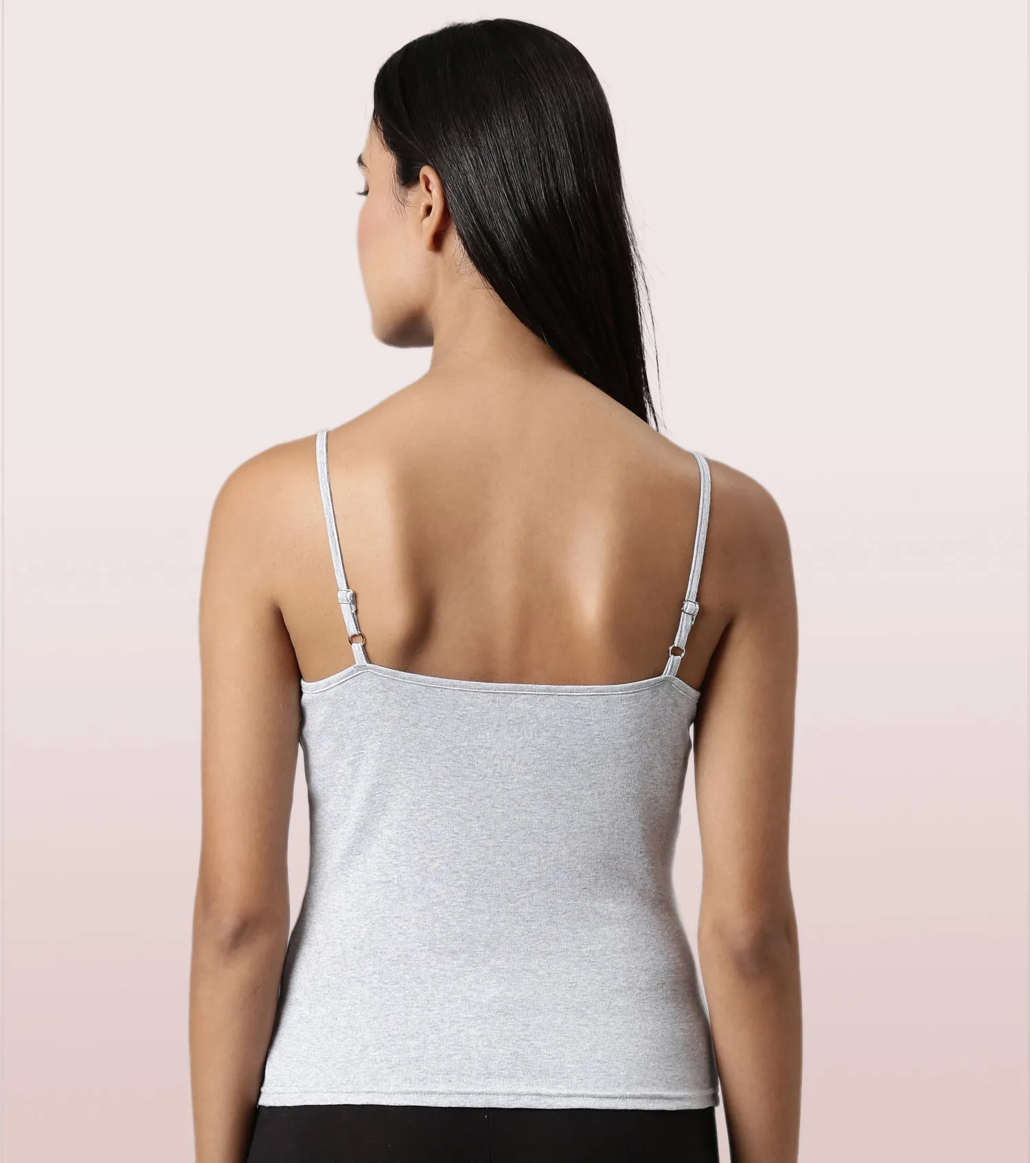 Enamor E016  Flat Back Slim Fit Rib Camisole With Regular Length Regular Length