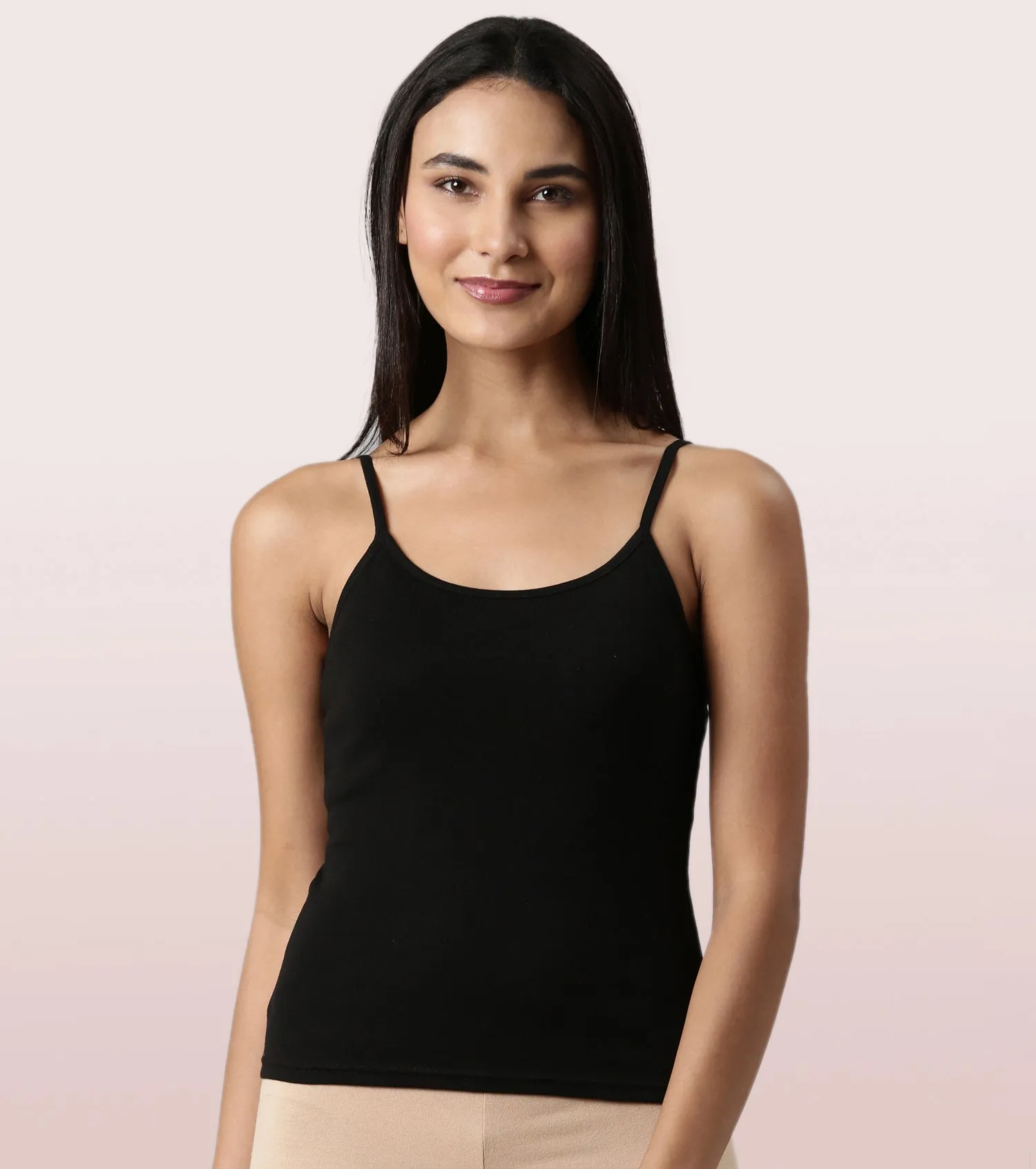 Enamor E016  Flat Back Slim Fit Rib Camisole With Regular Length Regular Length