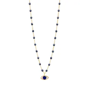 Eye Sparkle Diamond Necklace, Midnight, Yellow Gold, 16.5"