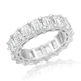 FAY Super High End Emerald Cut Diamond Eternity Band Shared Prong in Platinum