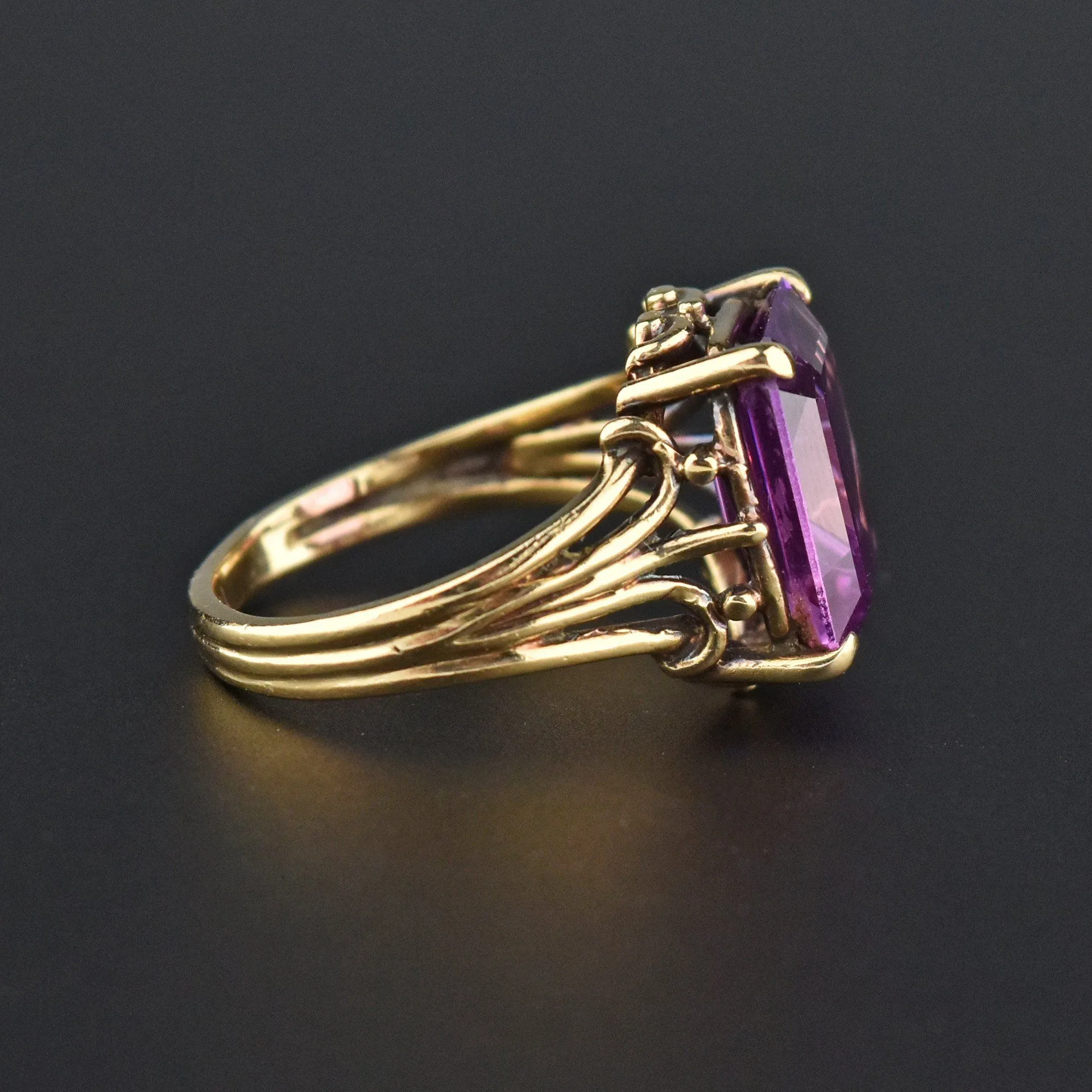 Fine Gold Alexandrite Color Change Sapphire Ring, Sz 6