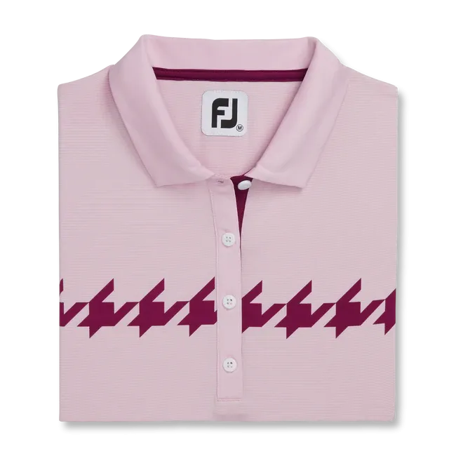 FootJoy Womens Cap Sleeve Houndstooth Print Polo