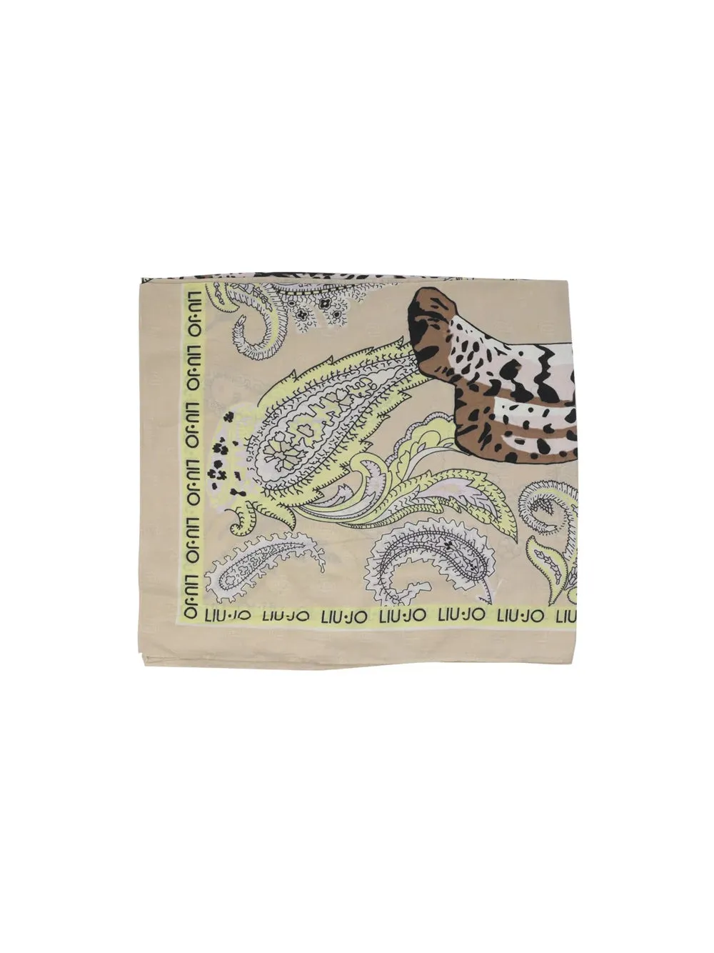 Foulard Paisley Leopard 120x120 - Naturale