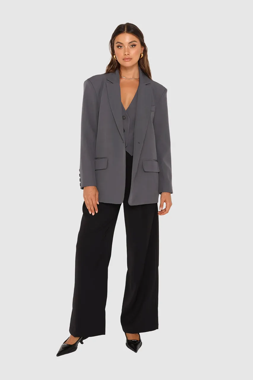 Frankie Boyfriend Blazer | Slate