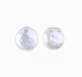 Freshwater Circle Keshi Pearl Stud Earrings WE00774 | Stone