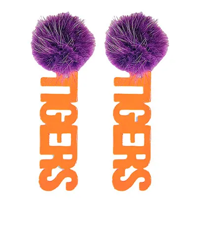 Gameday Tigers Earrings - Orange/Purple