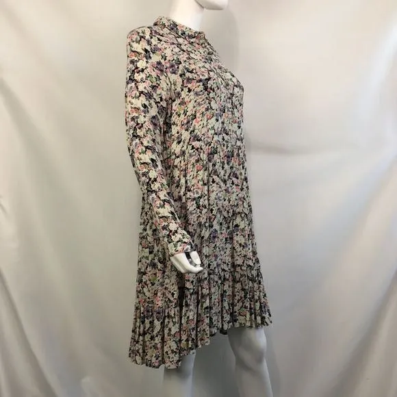 GANNI Floral Print Peasant Dress