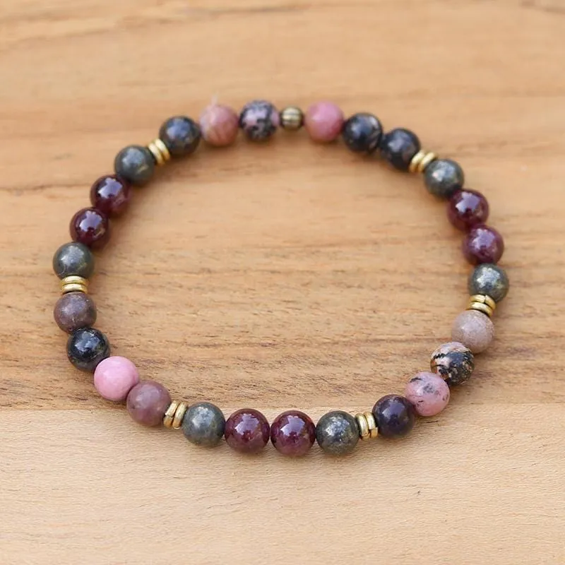 Garnet and Rhodonite Bracelet