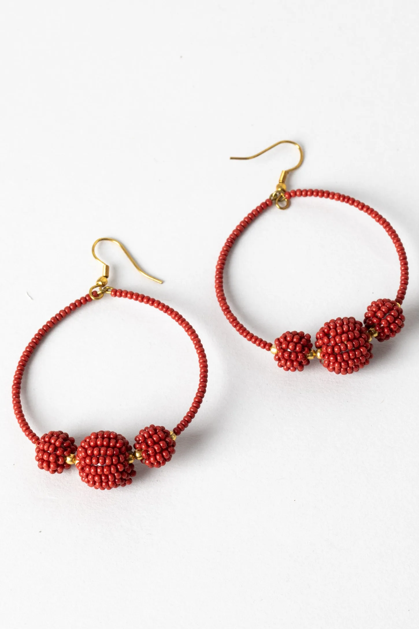 Global Trilogy Beaded Hoop Earrings