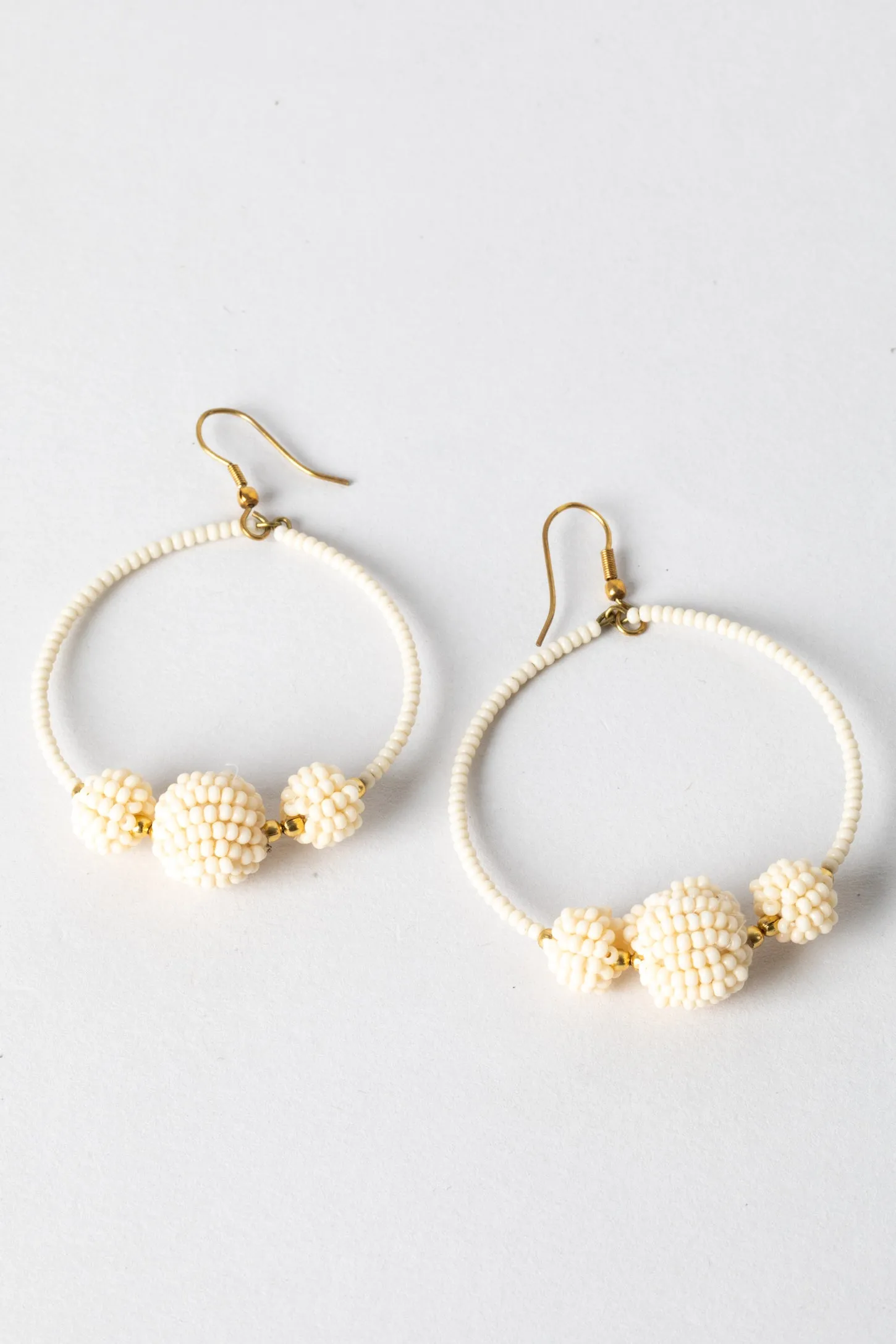 Global Trilogy Beaded Hoop Earrings