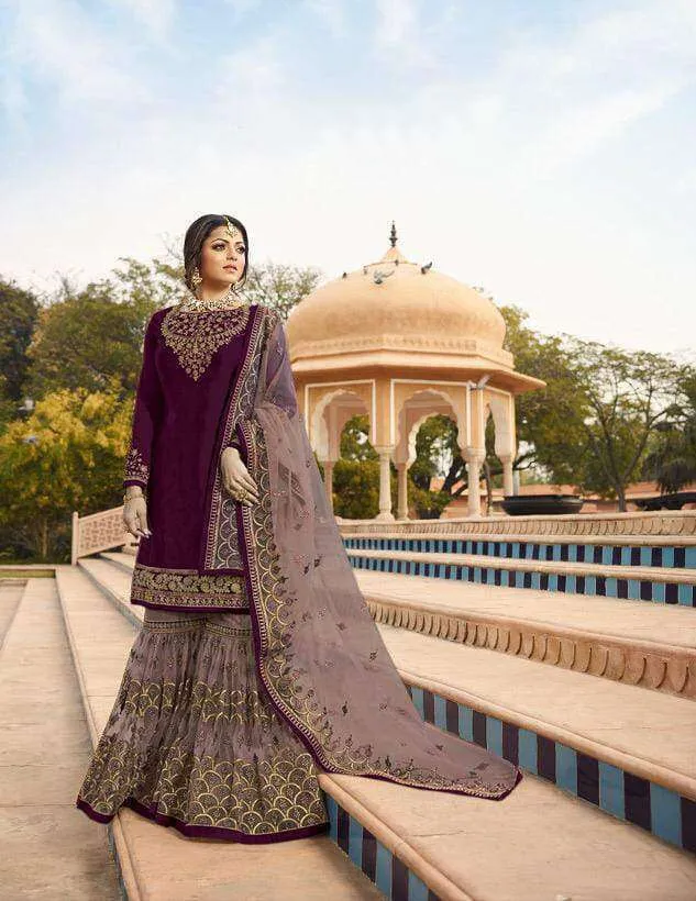 Grand Party Wear Designer Satin Georgette Suit 3606