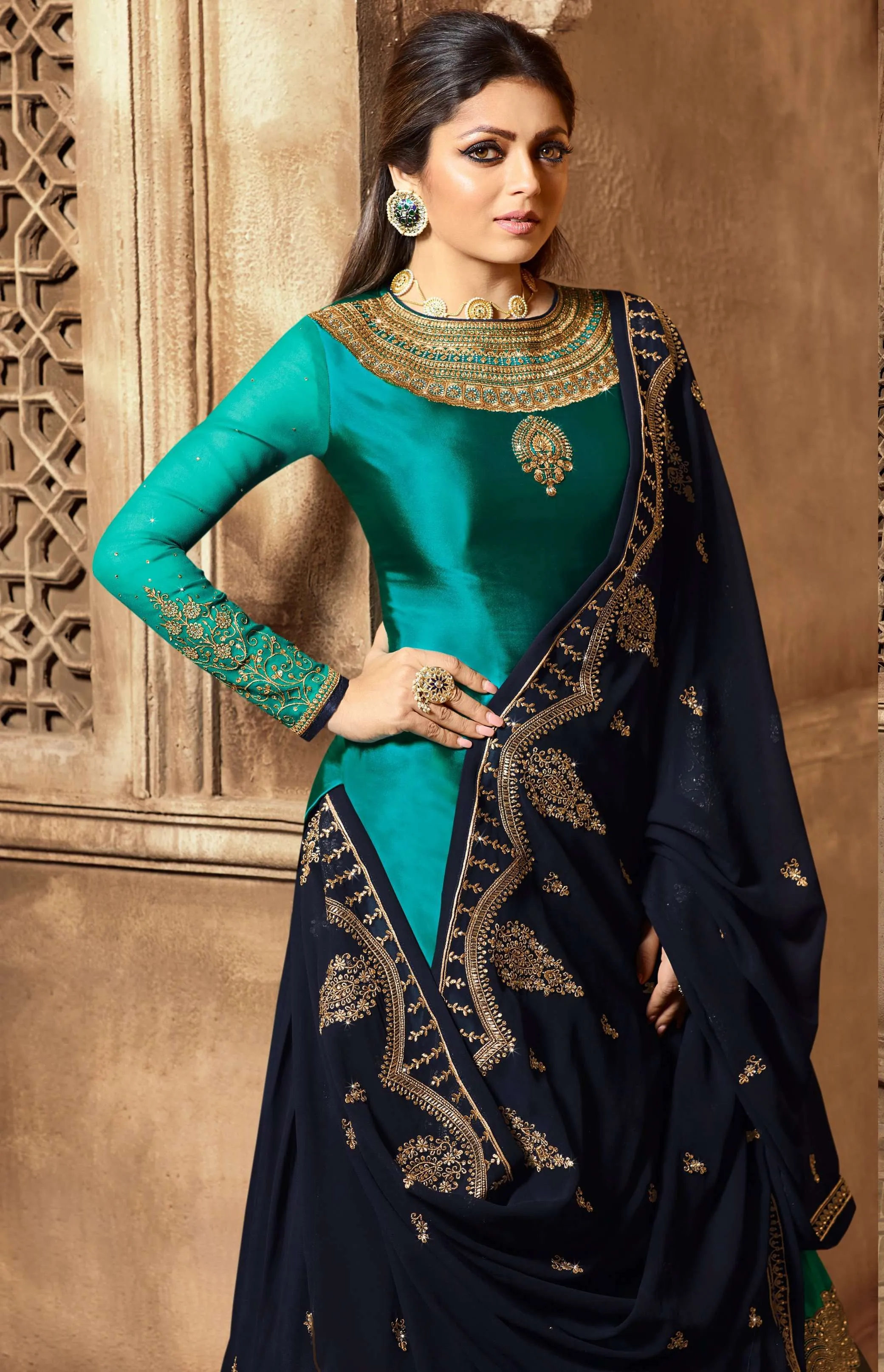 Hot Party Wear Designer Satin Georgette Lehenga Style Suit 3908