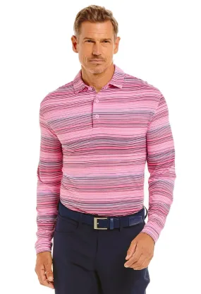 IBKUL Mens Polo Long Sleeve Ombre Watermelon