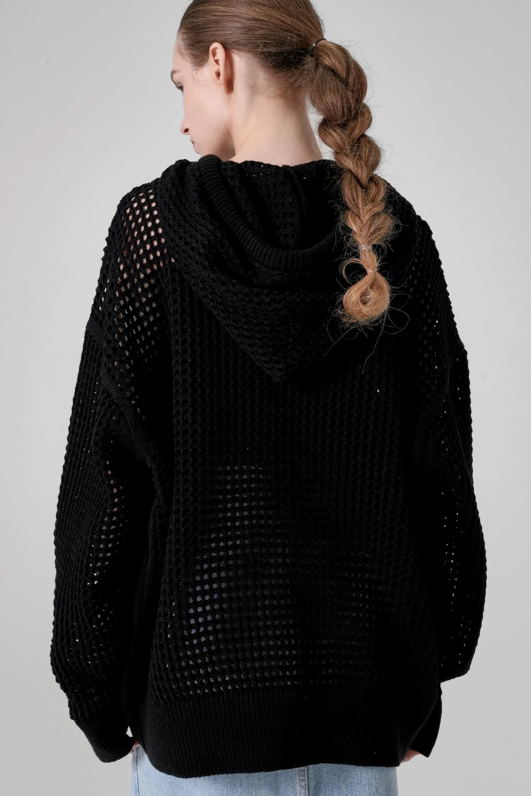 Iopa Knit Hoodie, Black