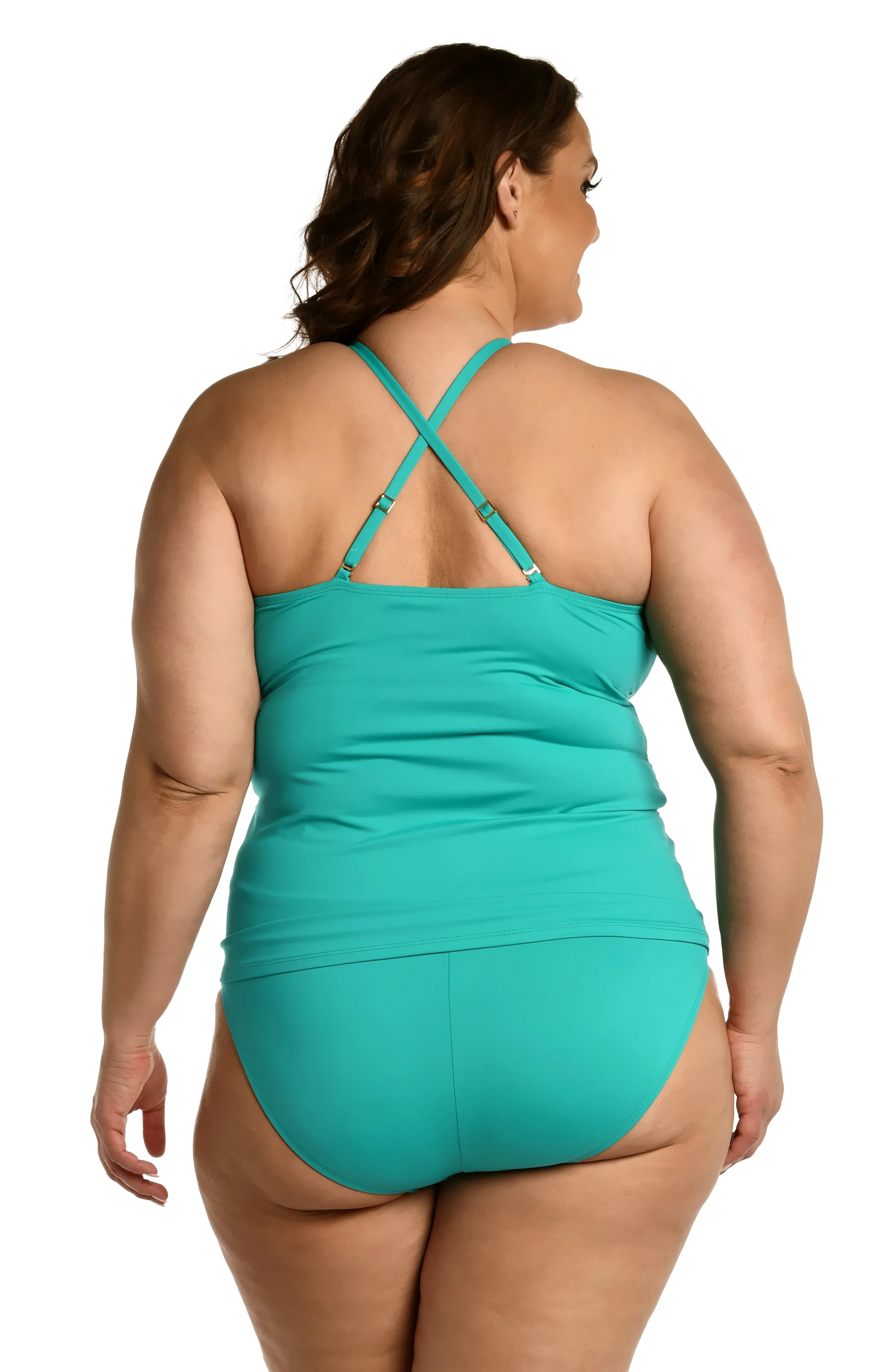 Island Goddess High-Neck Keyhole Tankini Top - Emerald - FINAL SALE