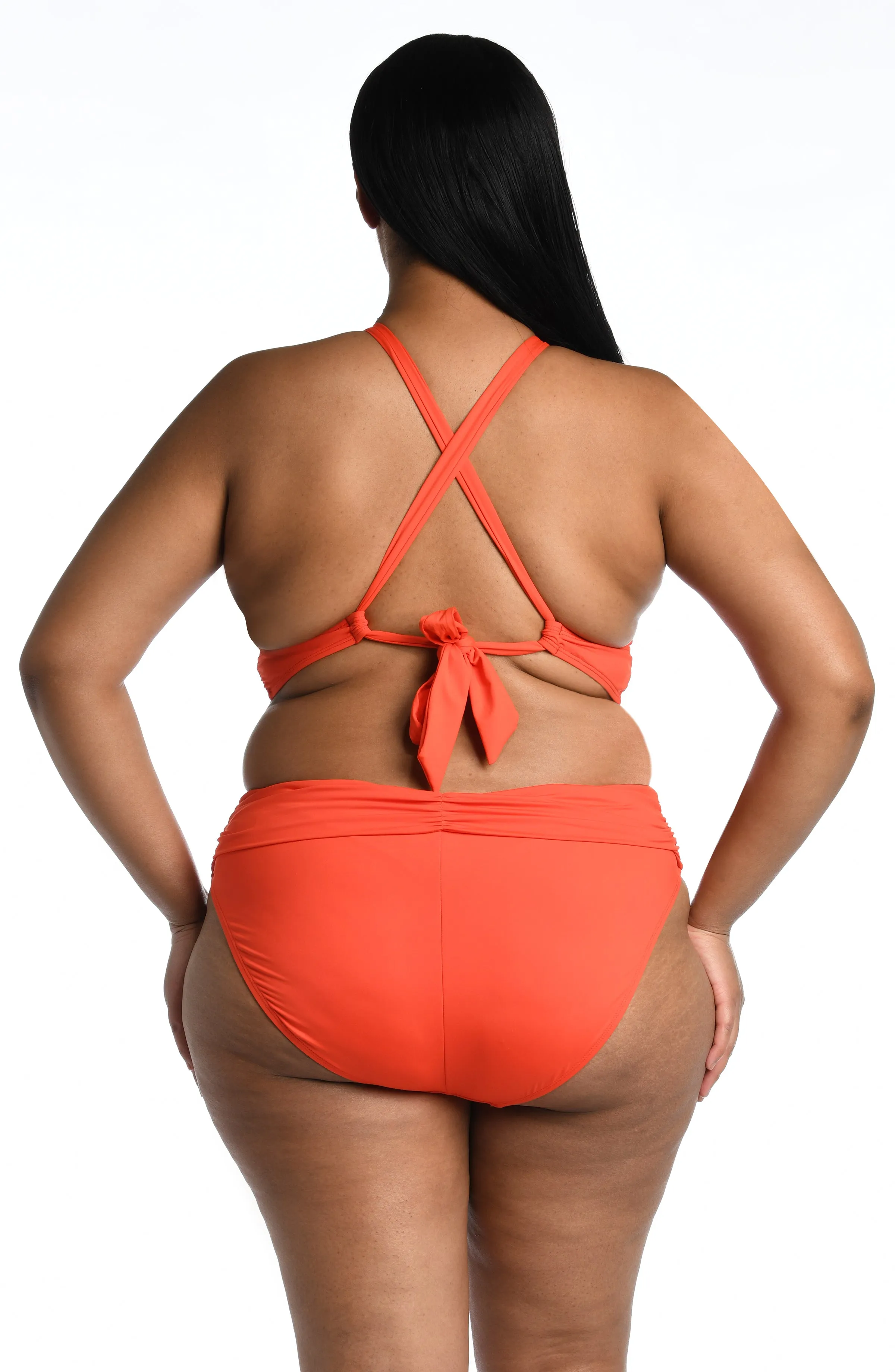 Island Goddess High Neck Midkini Top - FINAL SALE - Paprika