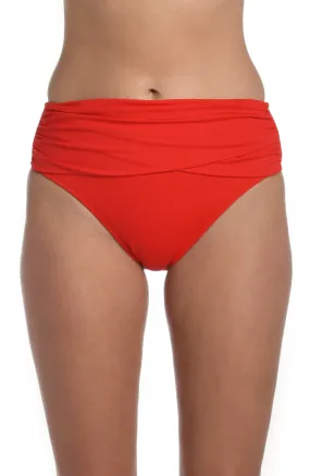 Island Goddess Mid-Waist Sash Band Bottom - Cherry - FINAL SALE