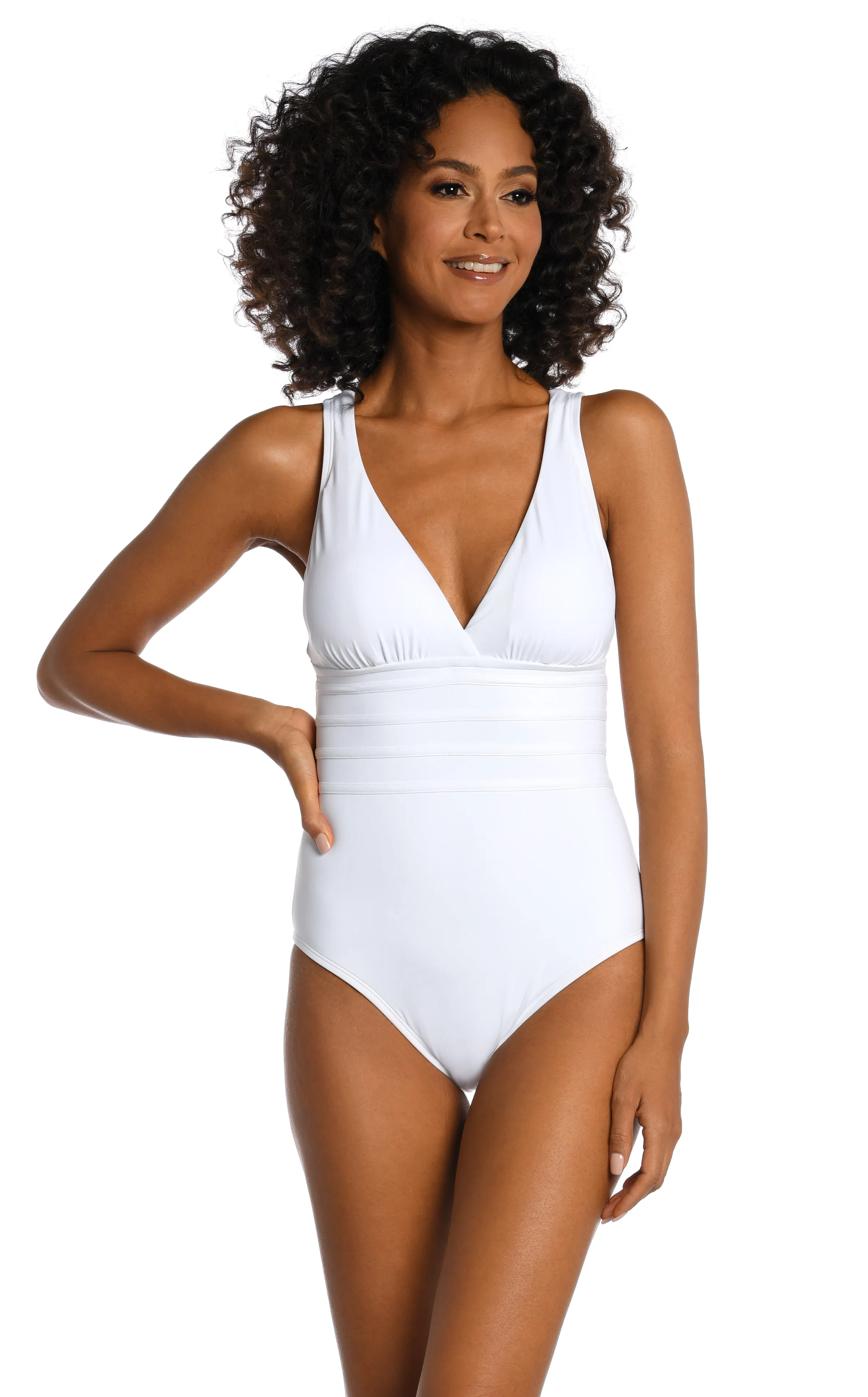 Island Goddess Multi-Strap Cross-Back One Piece - White