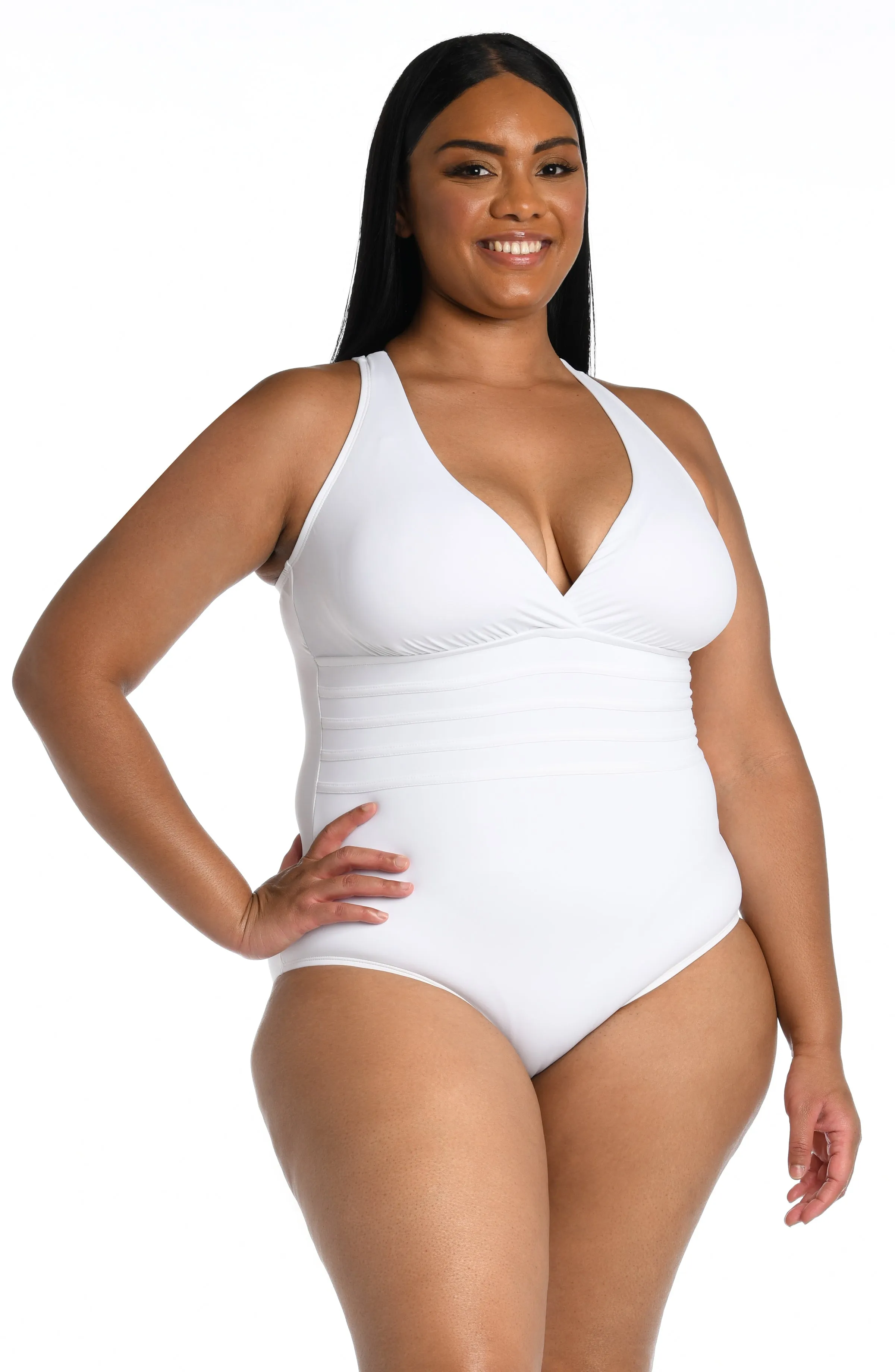 Island Goddess Multi-Strap Cross-Back One Piece - White