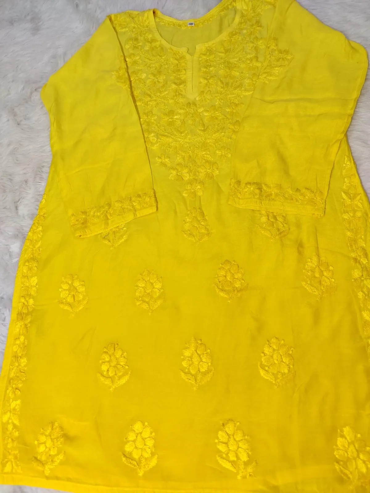 Johra Muslin Ombre Dyed Chikankari Short Kurti