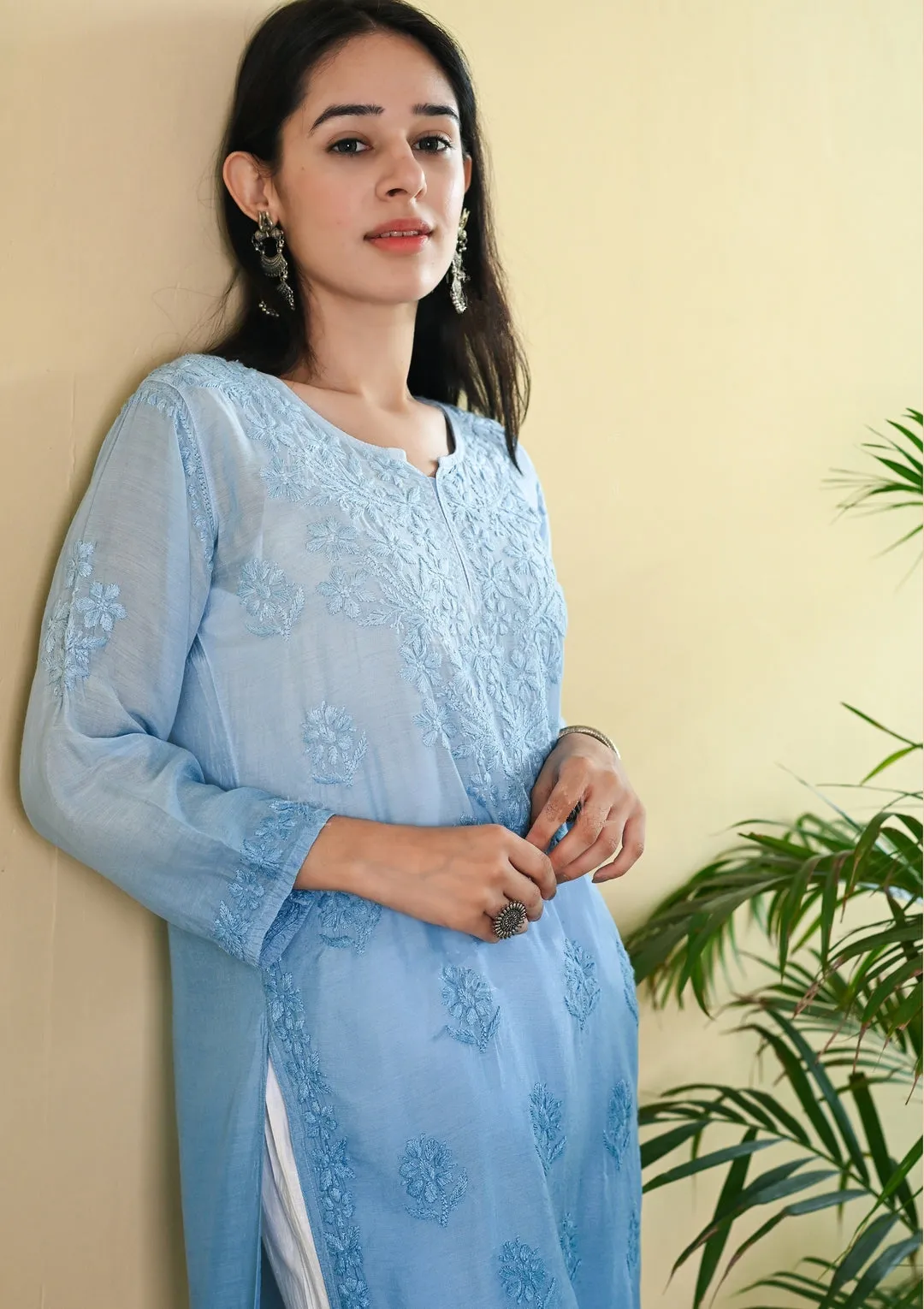 Johra Muslin Ombre Dyed Chikankari Short Kurti