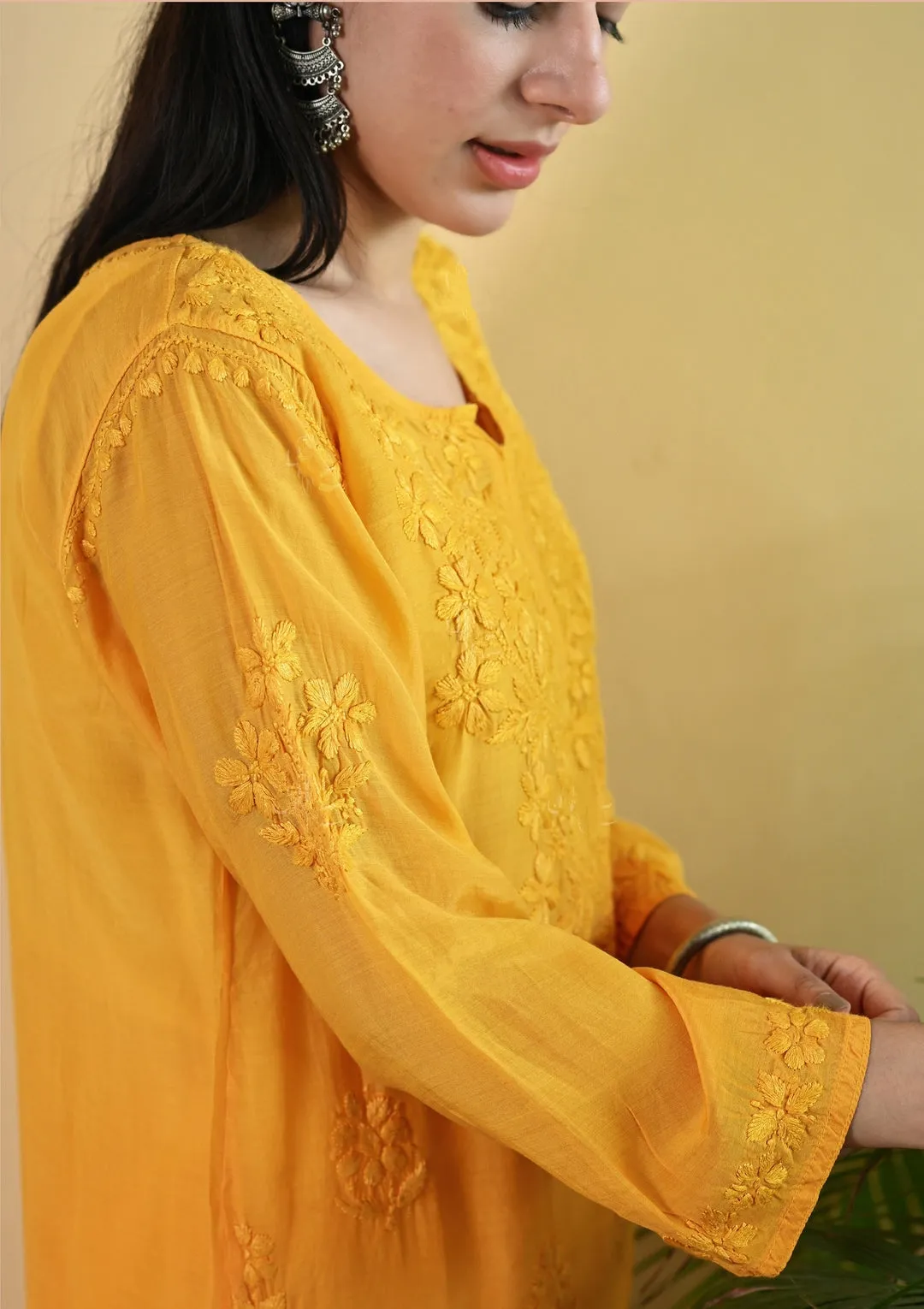 Johra Muslin Ombre Dyed Chikankari Short Kurti