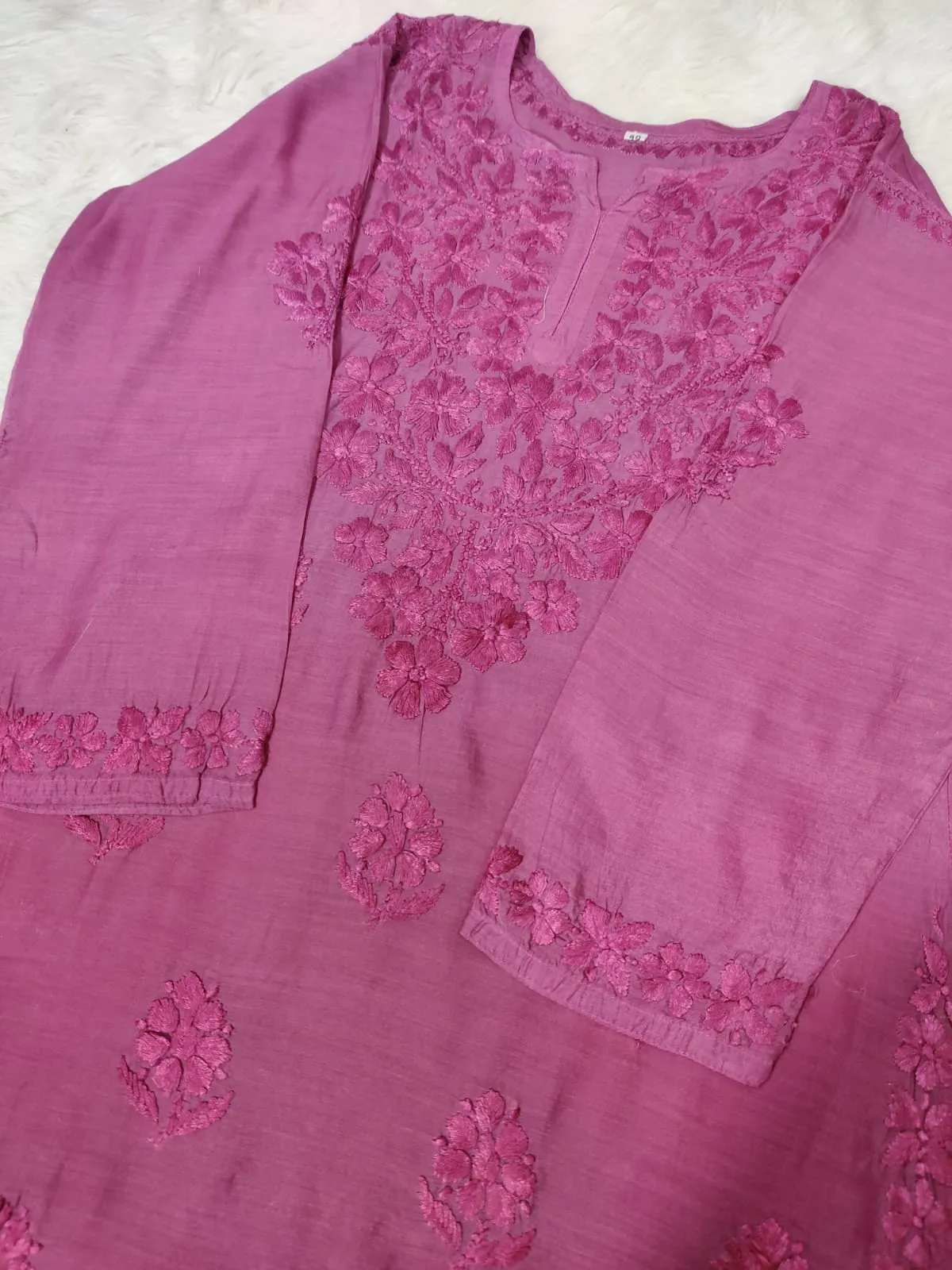 Johra Muslin Ombre Dyed Chikankari Short Kurti